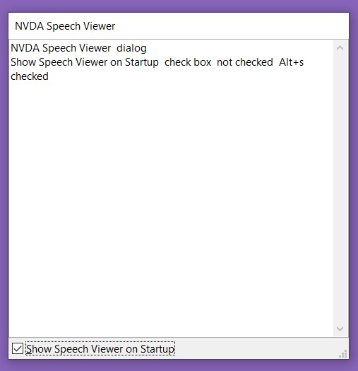 Image of NVDA's speech viewer