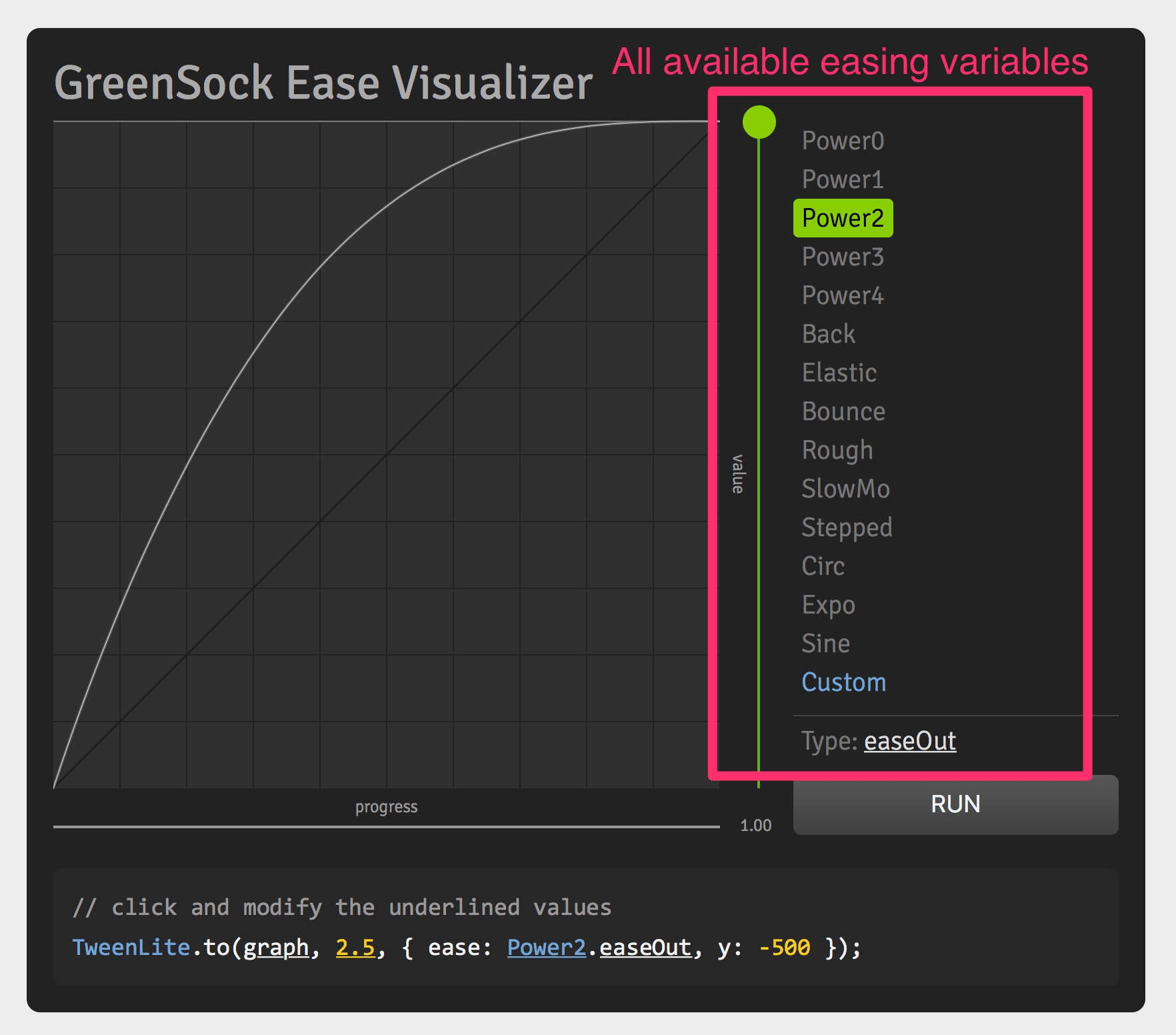 GSAP easing visualizer