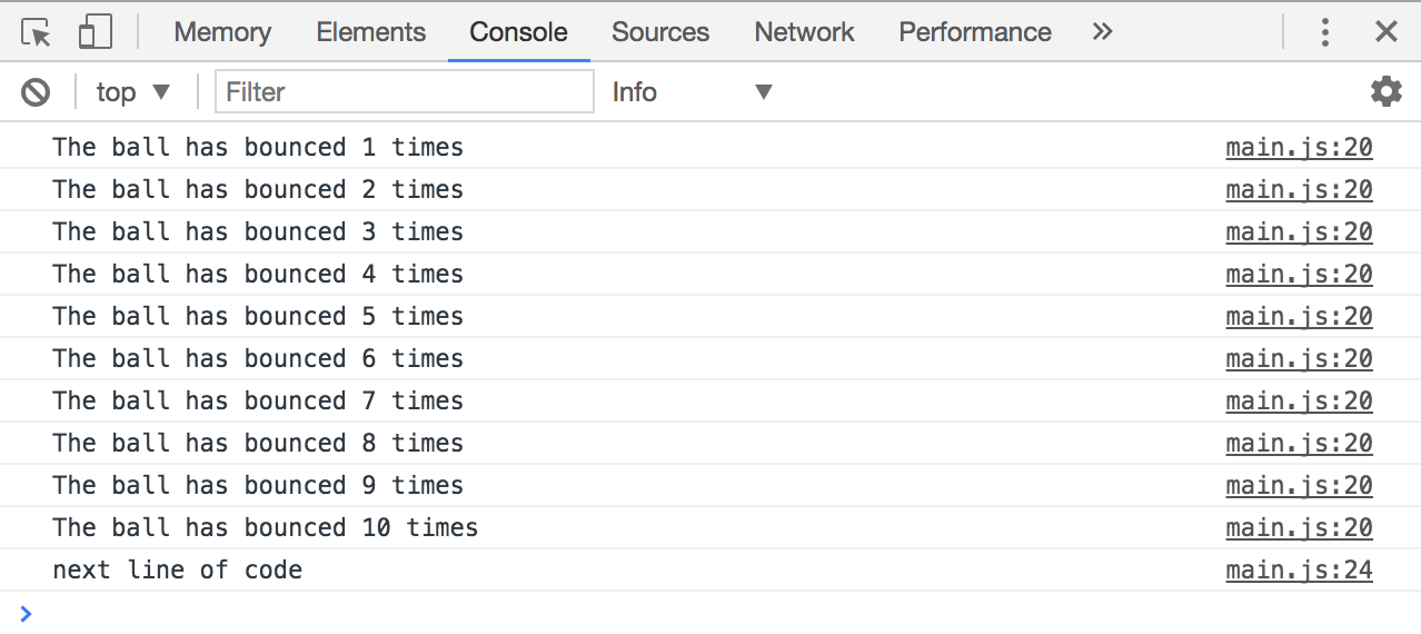 The loop runs twice. After ten times, the condition evaluates to false. 