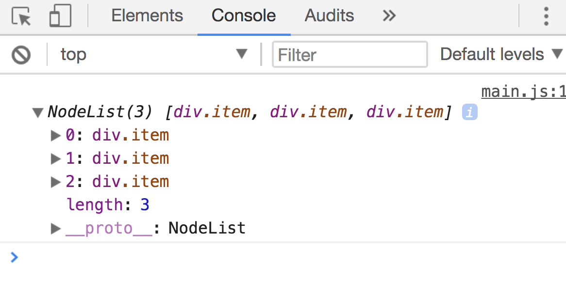 Console.log of a nodelist