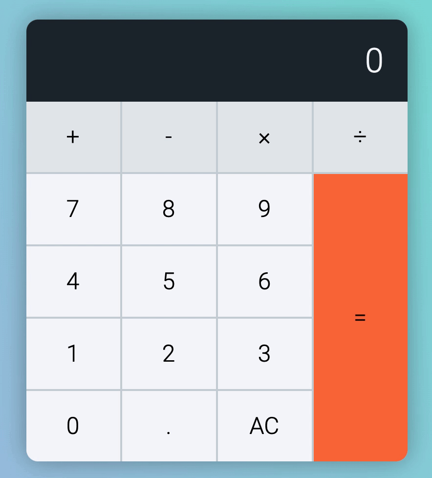 Display becomes empty after pressing 5 then equal.