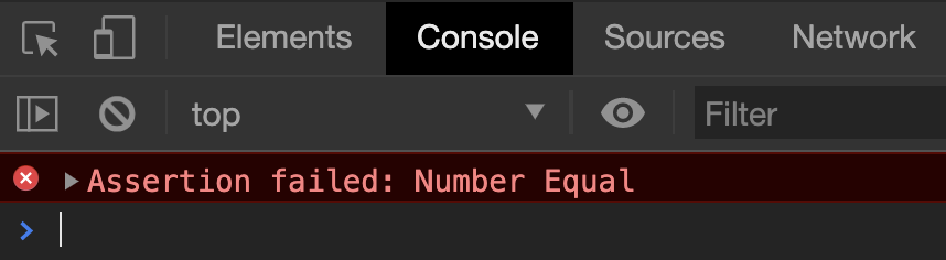 Assertion failed for Number Equal test.