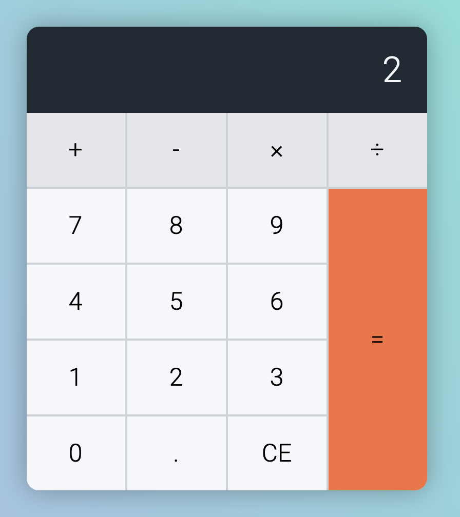 Calculator shows 2.