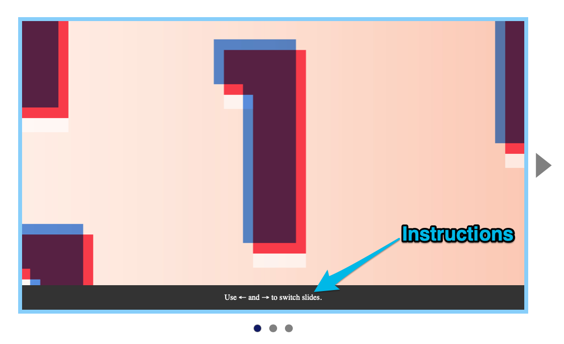 Instructions to use ← and → keys.