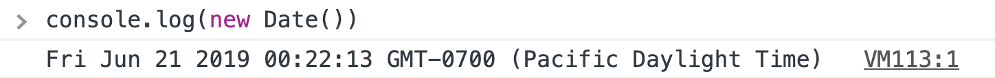 Checking timezone with console.log.