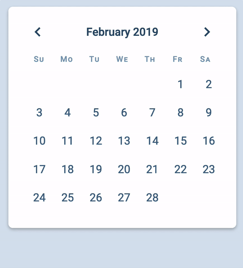 Displayed calendar reduces by one month when the user clicks on the previous button