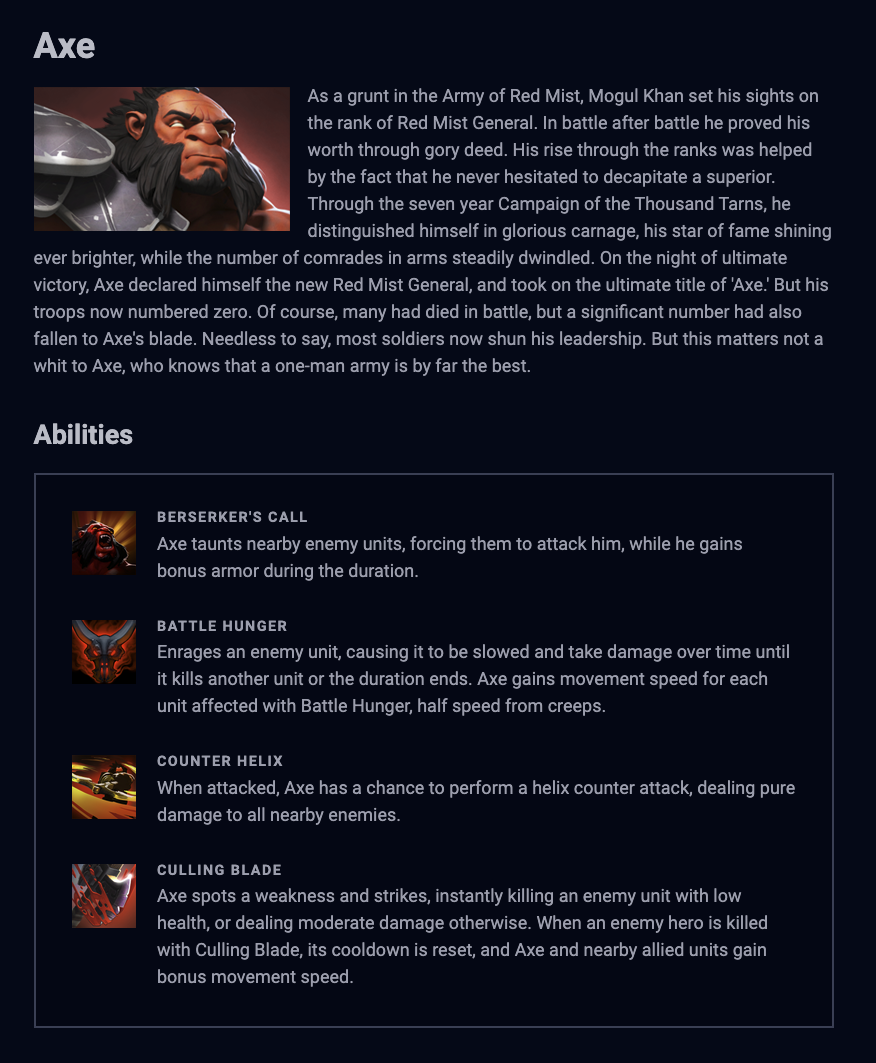 Example of the hero page