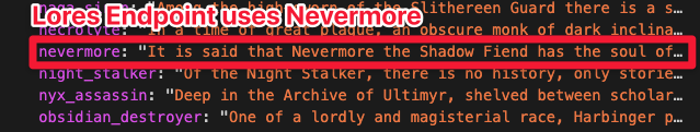 Lores endpoint uses Nevermore.