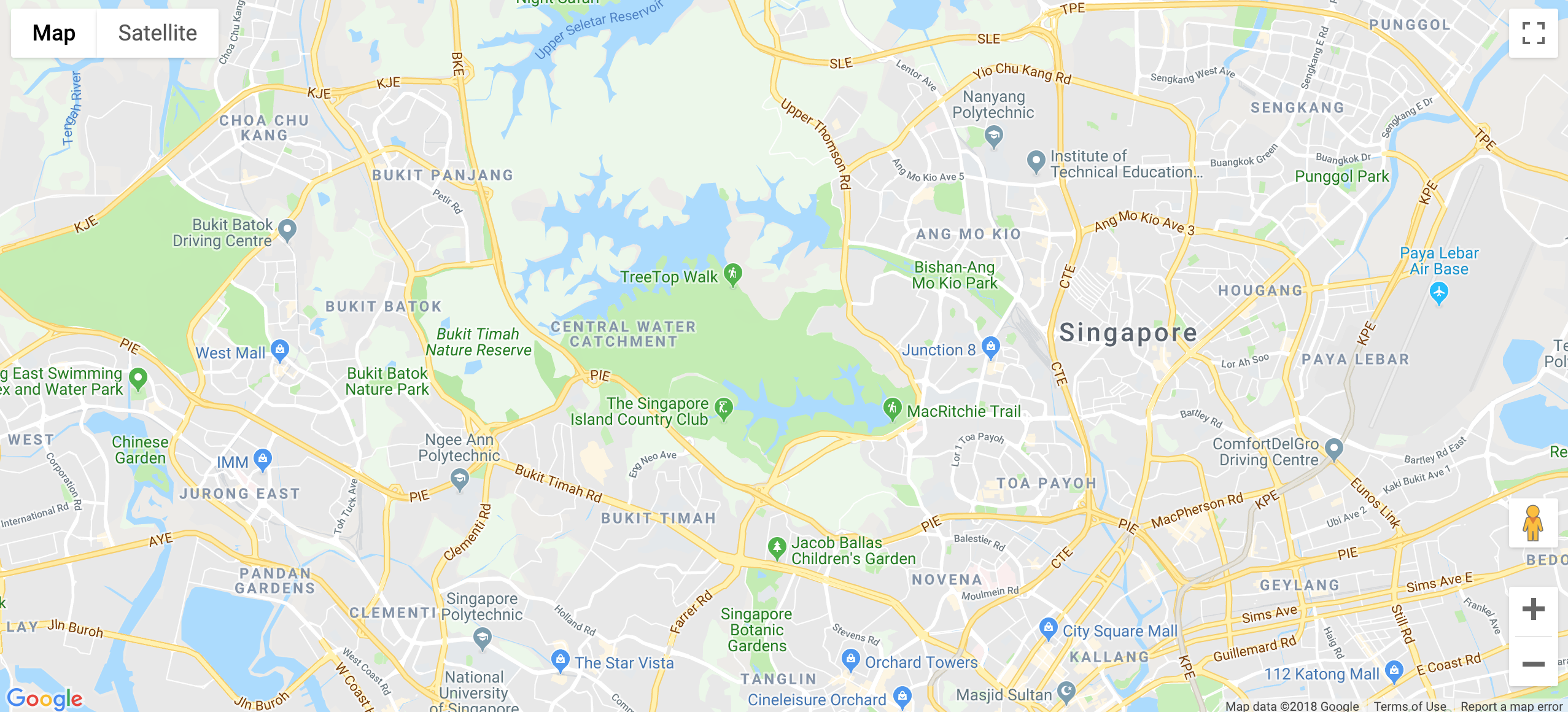 Google Maps rendered on screen