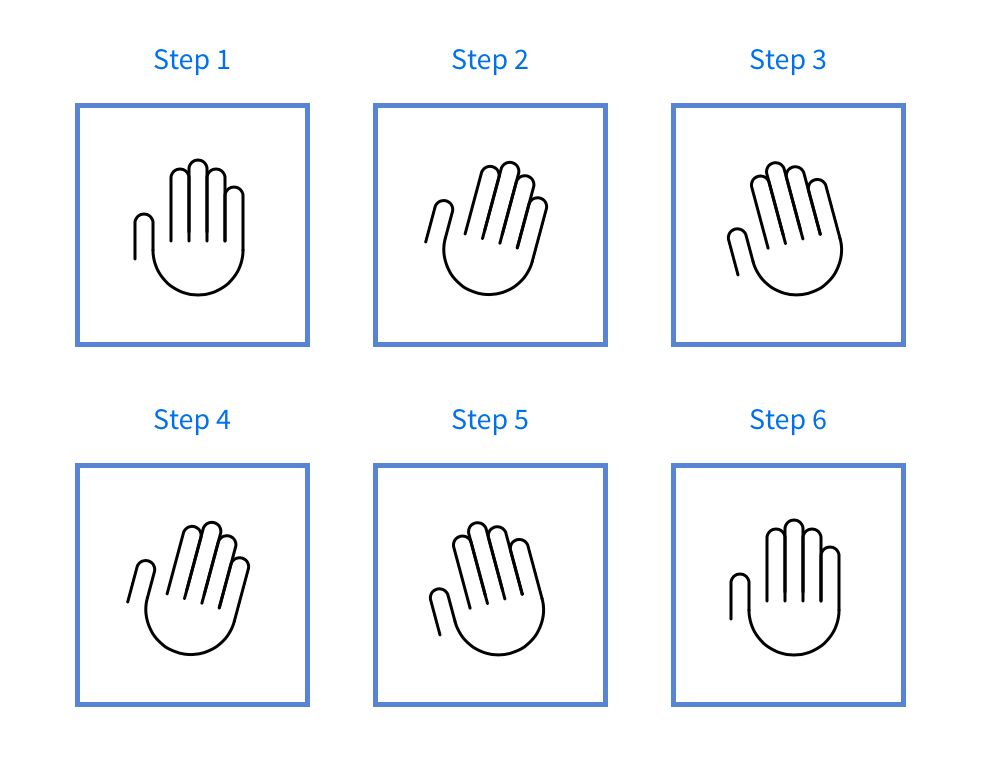 6 points of wave-hand animation