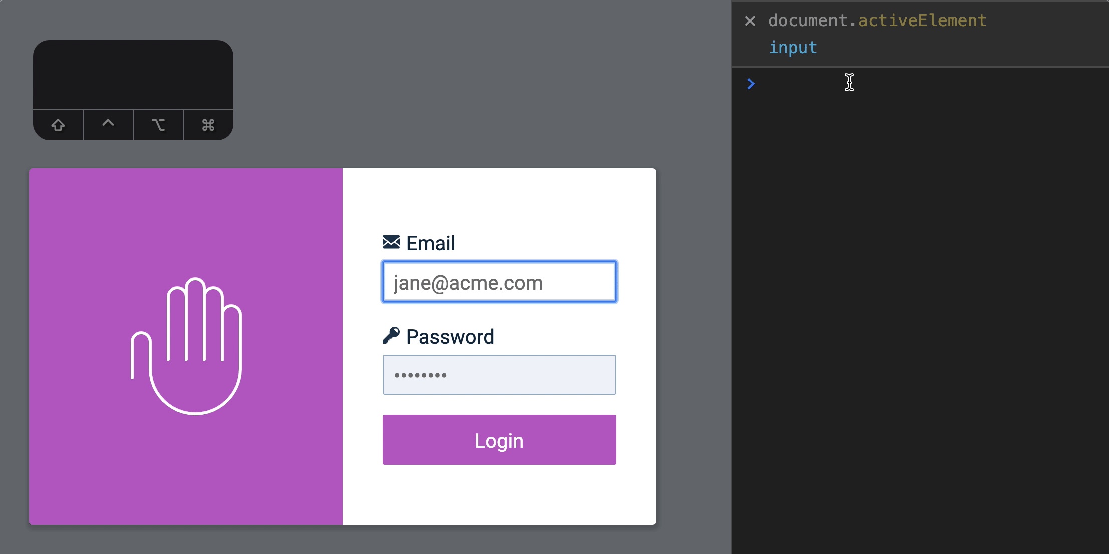 Do not allow users to focus on elements inside the modal when the modal is closed.