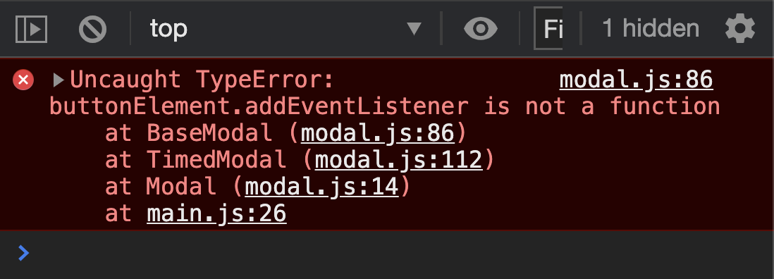 buttonElement.addEventListener is not a function