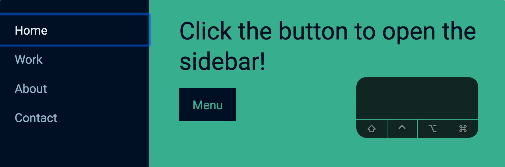 Tabs until the button gets focus, then closes the menu with space.