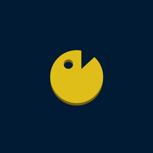 Pacman faces north.