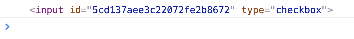 checkbox element logged into the console