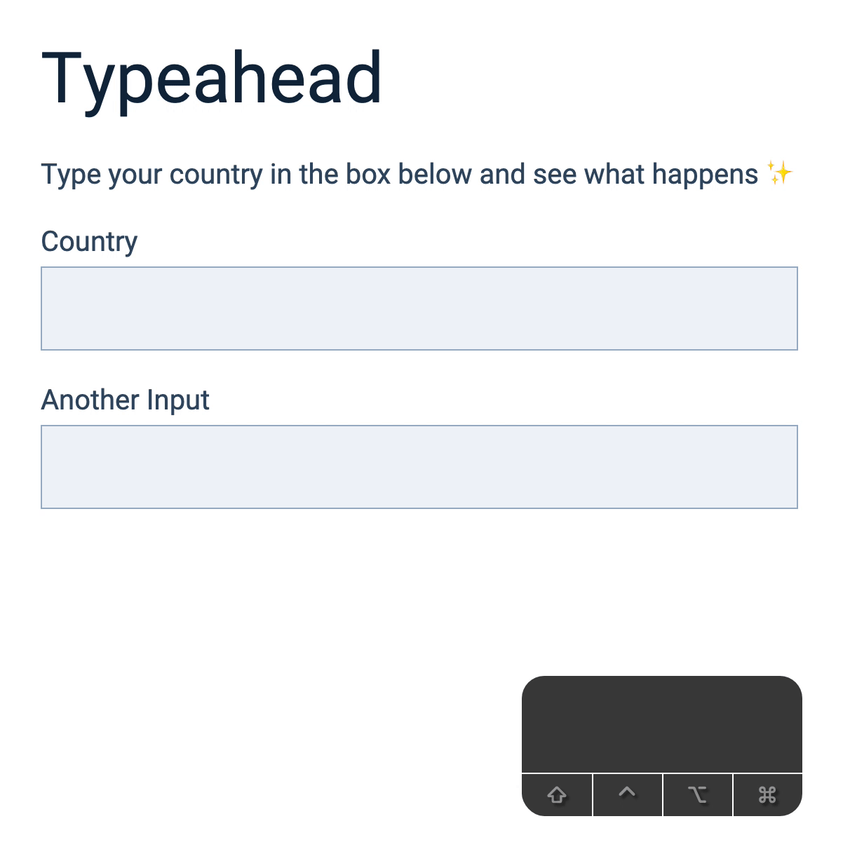 Tab closes prediction list and focuses on the next focusable element.