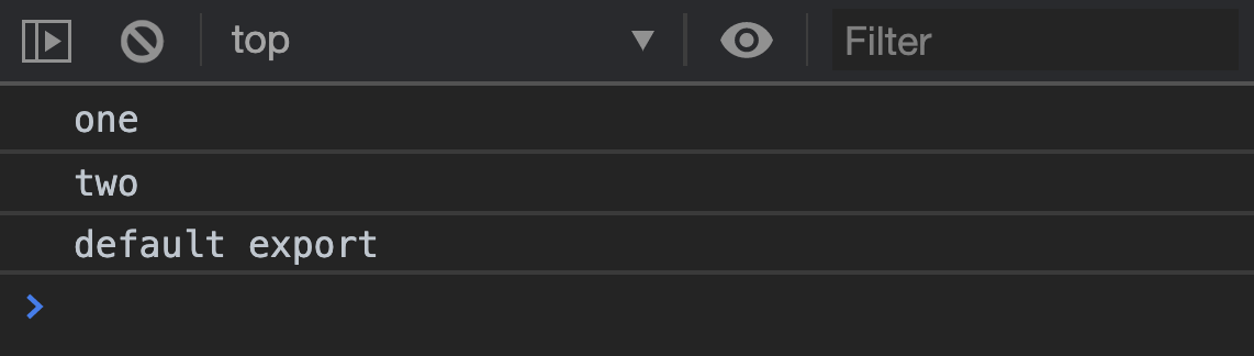 Logs each exported variable inside main.js.