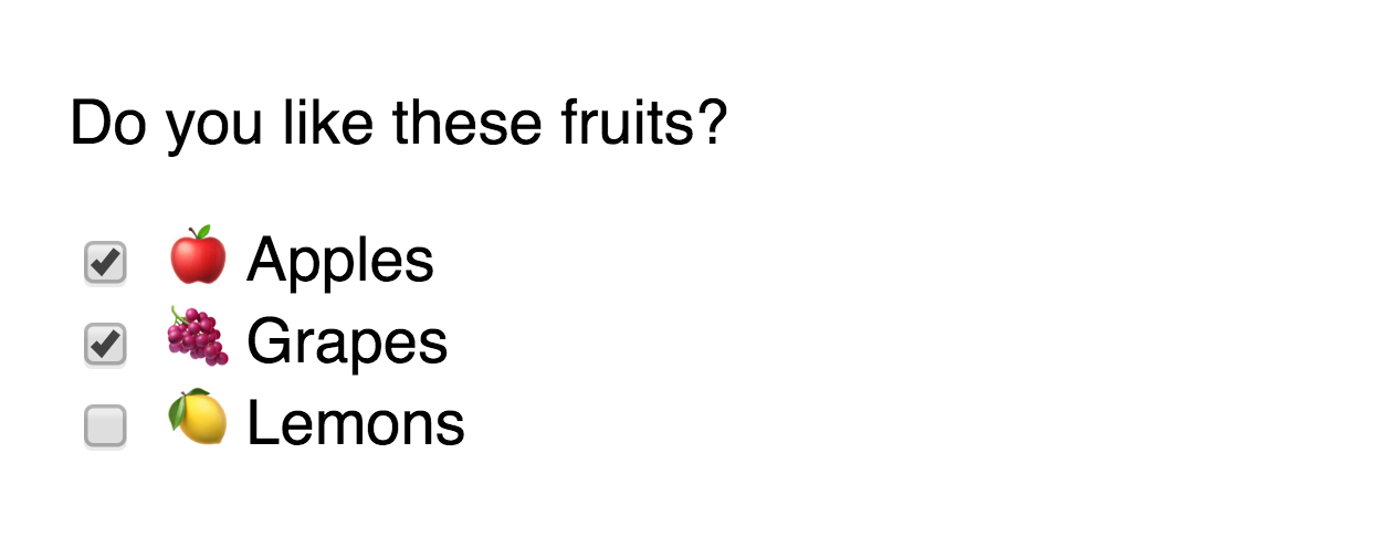 Three checkboxes in a column, first two are checked