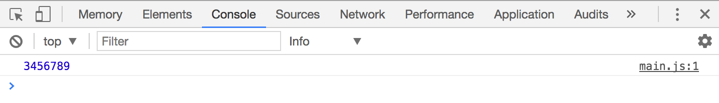 Numbers appear in blue in Chrome's console