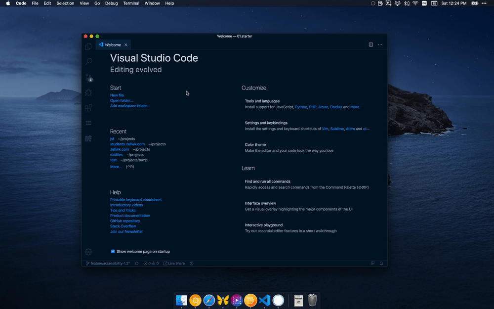 Opens Visual Studio Code integrated terminal.